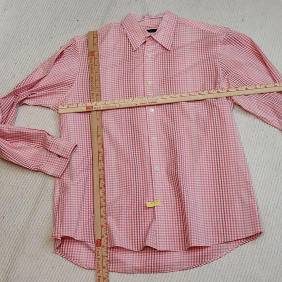 Michael Kors Men’s Pink Gingham Check Shirt – Size Small - Picture 3 of 6